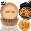 Kit Forro de Papel para Airfryer - Antiaderente e Descartável 50 Unidades